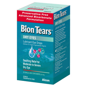 Bion Tears Lubricant Eye Drops for Dry Eyes 28 x 0.4mL Single Use