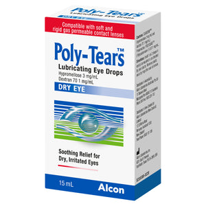 Poly Tears Lubricating Eye Drops 15mL for Dry Eye
