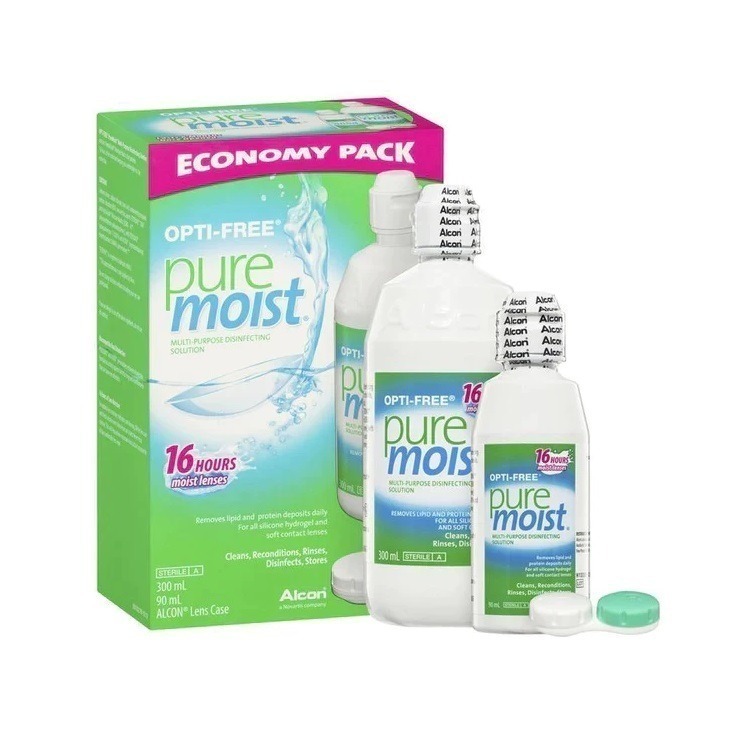 OPTIFREE Pure Moist Contact Lens Solution Economy Pack 300mL + 90mL