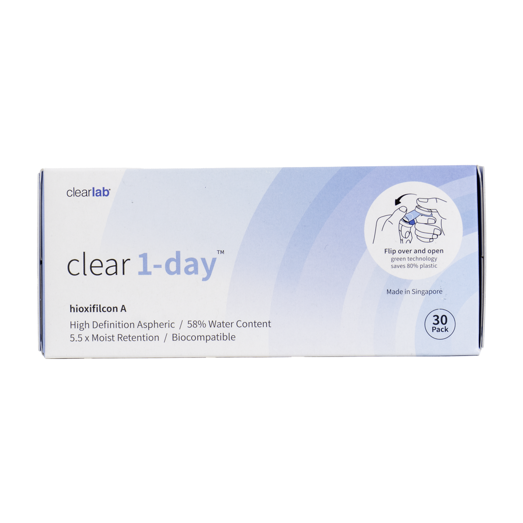 Clear 1-Day Daily Contact Lenses – 30 Pack